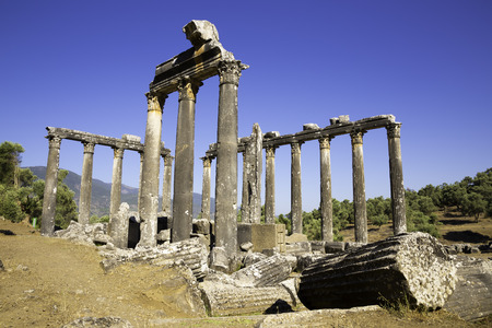 Columns of Zeus at Euromos was an ancient city in Caria Anatolia Turkeyの写真素材