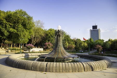 Fountain in Taksim Gezi Park is an urban park next to Taksim Square in Istanbul Beyoglu districtのeditorial素材
