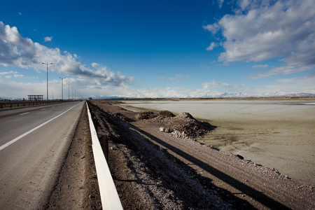 Urmia salt lake, Urmia, Iranの写真素材