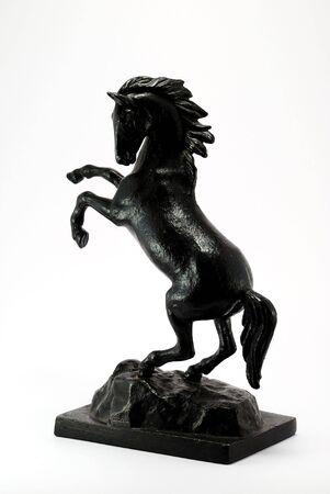 Figurine of a black stallionの写真素材
