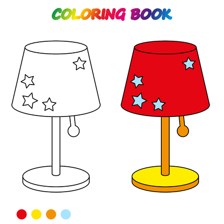 Worksheet. TABLE LAMP - coloring book. Game for kidsのイラスト素材