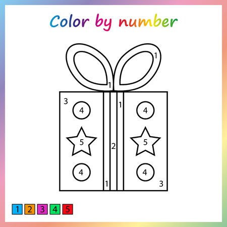 painting page, color by numbers. Worksheet for education. Game for preschool kids.のイラスト素材