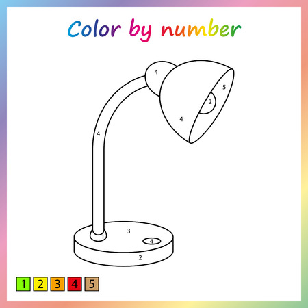 painting page, color by numbers. Worksheet for education. Game for preschool kids.のイラスト素材
