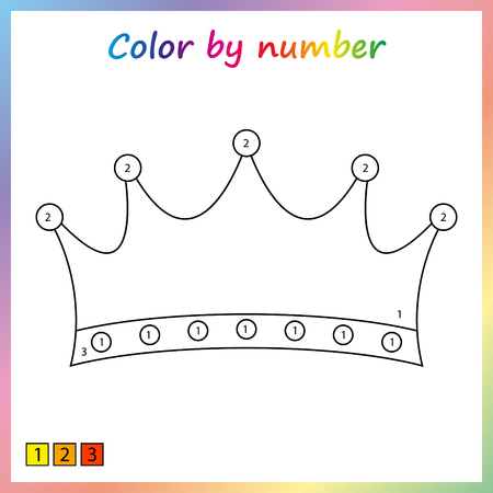 painting page, color by numbers. Worksheet for education. Game for preschool kids.のイラスト素材