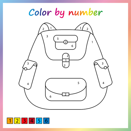 painting page, color by numbers. Worksheet for education. Game for preschool kids.のイラスト素材