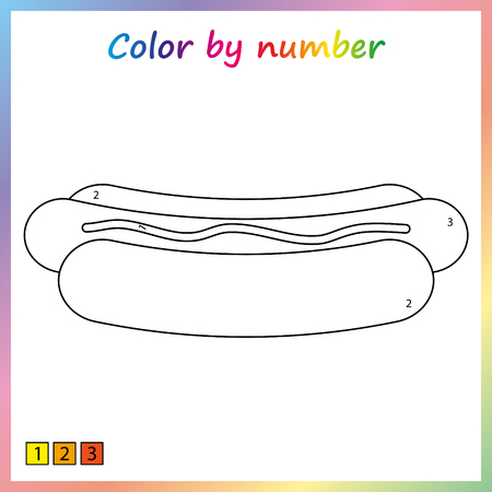 painting page, color by numbers. Worksheet for education. Game for preschool kids.のイラスト素材
