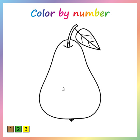 painting page, color by numbers. Worksheet for education. Game for preschool kids.のイラスト素材