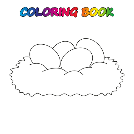 coloring book. Coloring page to educate preschool kids. Game for preschool kids. Vector cartoonのイラスト素材