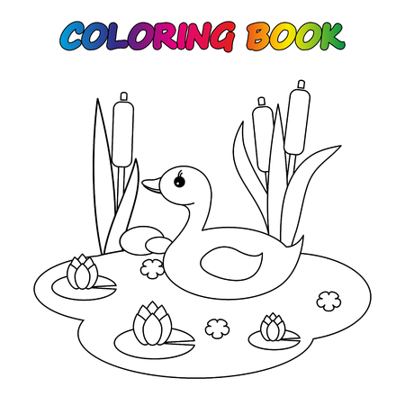 coloring book. Coloring page to educate preschool kids. Game for preschool kids. Vector cartoonのイラスト素材