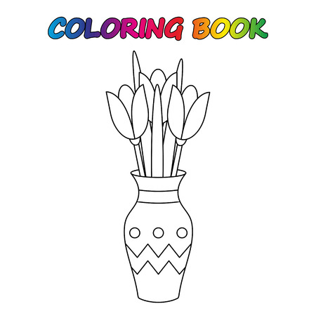 coloring book. Coloring page to educate preschool kids. Game for preschool kids. Vector cartoonのイラスト素材