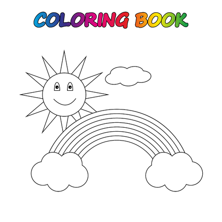 coloring book. Coloring page to educate preschool kids. Game for preschool kids. Vector cartoonのイラスト素材