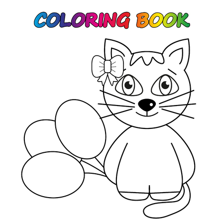 coloring book. Coloring page to educate preschool kids. Game for preschool kids. Vector cartoonのイラスト素材