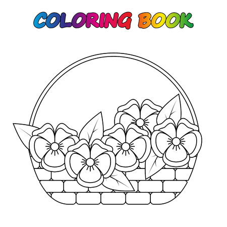 coloring book. Coloring page to educate preschool kids. Game for preschool kids. Vector cartoonのイラスト素材
