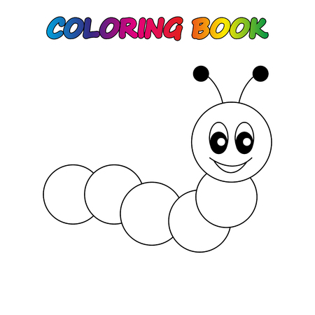 coloring book. Coloring page to educate preschool kids. Game for preschool kids. Vector cartoonのイラスト素材
