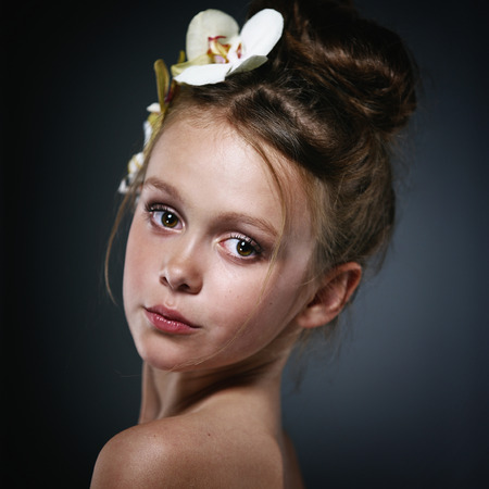 Beautiful Girl With Flowersの写真素材