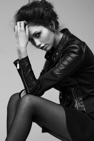Fashion photo of young ladyの写真素材