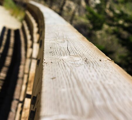 wood handrails の写真素材