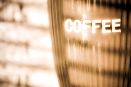 close up photo of coffee mug and window blinds reflection 2の写真素材