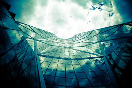 Window reflection in modern office buildingのeditorial素材