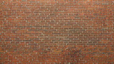 red bricks wall. light from above. realistic 3D rendering. illustration.の写真素材