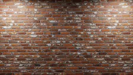 old factory bricks wall, spotlights. realistic 3D rendering. illustration.の写真素材