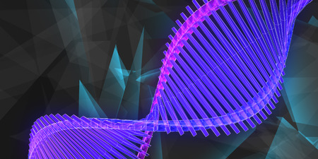 Creative glowing blue DNA backdrop. Medicine and science concept. 3D Rendering の写真素材
