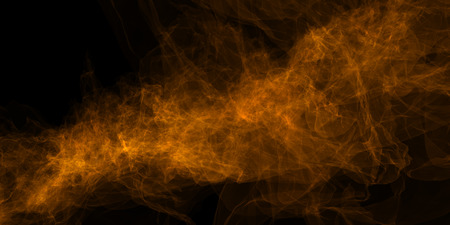 Abstract orange smoke on black background. 3D Renderingの写真素材