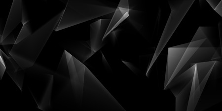 Creative black geometric background. Design concept. 3D Renderingの写真素材