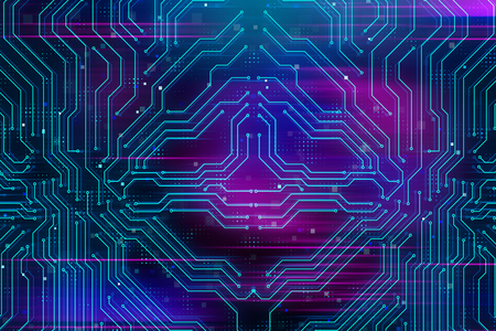Creative circuit backdrop. Technology concept. 3D Rendering