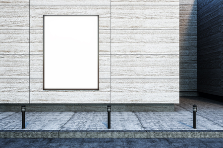Blank poster on modern concrete wall. 3D renderの写真素材