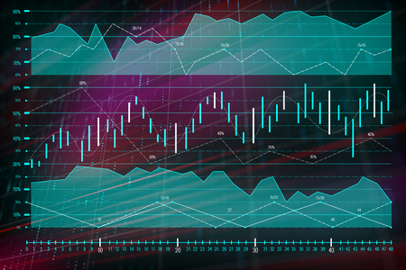 Business chart of forex trading with graphs at abstract background. 3D renderの写真素材