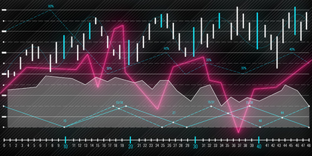 financial chart of forex trading market with digital abstract background. 3D renderの写真素材