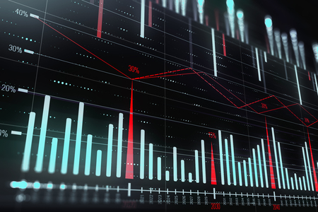 stock market chart on business graph bacground. 3D renderの写真素材