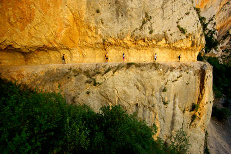 Congost de Mont-Rebei. Montsec massif. Lleida. Pyrenean mountain range. Catalonia. Spain.のeditorial素材