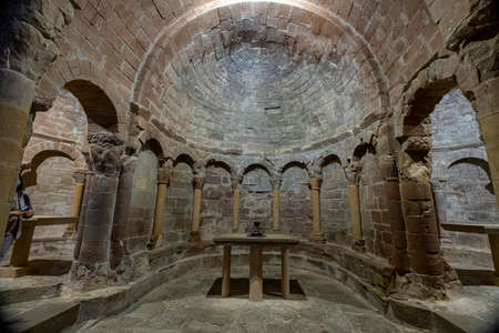 presbytery, Royal Monastery of San Juan de la PeÃ±a, Botaya, Huesca, Aragon, Spainのeditorial素材