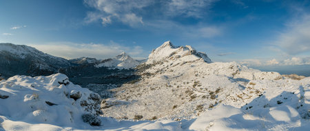 Puig Major massif, 1436 meters, Escorca, sierra de tramontana, mallorca, balearic islands, spain, europeの写真素材