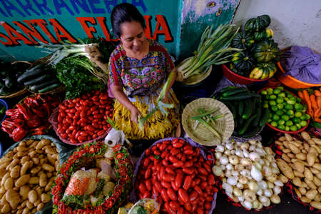 central market, Antigua Guatemala, SacatepÃ©quez Department, Guatemala, Central Americaのeditorial素材
