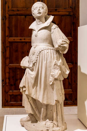 nymph, 17th century, marble, Jaume and Rafel Blanquer, Llotja i Consolat de Mar gardens, Palma, Mallorca, Balearic Islands, Spainのeditorial素材