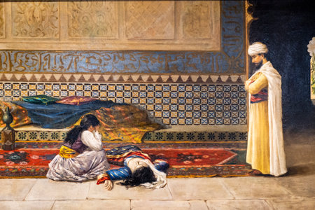 grief in the harem, 1891, oil on canvas, Joan Fuster Bonnin, Mallorca, Balearic Islands, Spain