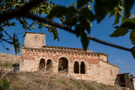 Romanesque church of Jodra del Pinar, San Juan Bautista, Guadalajara, Spainのeditorial素材