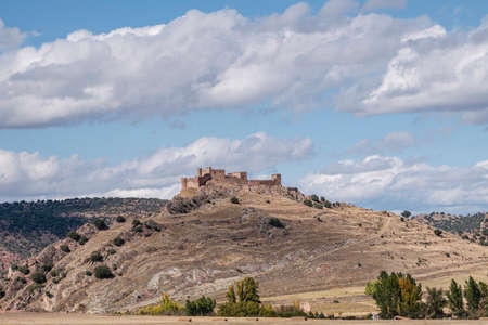 Riba de Santiuste Castle, 9th century, Guadalajara, Spainのeditorial素材