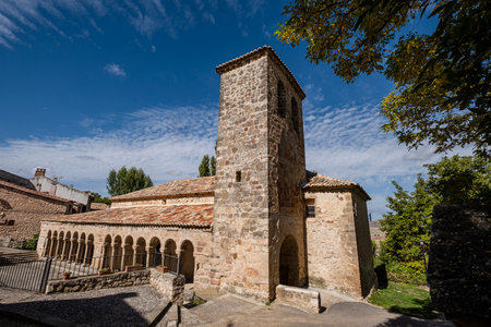 Church of the Savior, 13th century rural Romanesque, Carabias, Guadalajara, Spainのeditorial素材