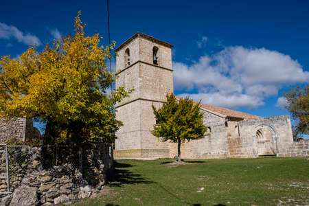 church of San Pedro ApÃ³stol, 12th century, Villacadima, Guadalajara, Spainのeditorial素材