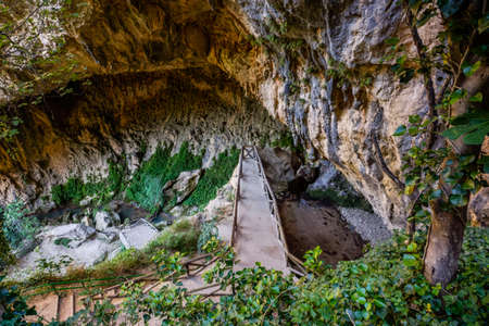 Cueva del Agua, - cave of the Virgin of TÃ­scar -, natural park sierras de Cazorla, Segura and Las Villas, Jaen, Andalucia, Spainのeditorial素材