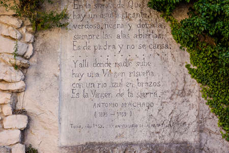 Verses de Machado, Sanctuary of Tiscar, Gothic with Mudejar elements, Natural Park Sierras de Cazorla, Segura and Las Villas, Jaen, Andalucia, Spainのeditorial素材