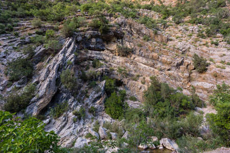 fold of the river Borosa, Los Caracolillos, route of the river Borosa, natural park sierras de Cazorla, Segura and Las Villas, Jaen, Andalucia, Spainのeditorial素材