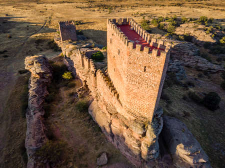 Zafra castle, 12th century, Campillo de DueÃ±as, Guadalajara, Spainの写真素材