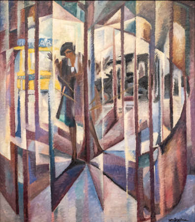 The Revolving door, Portrait of BegoÃ±a de la Sota, Antonio de Guezala, 1927, oil on canvas, Museo de Bellas Artes, Bilbao, Spainのeditorial素材