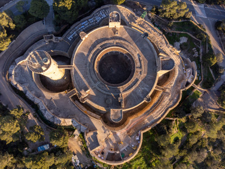 Bellver castle, city of Palma, Majorca, Balearic Islands, Spainのeditorial素材