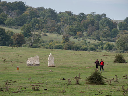 Megalithic Park of Legaire, fields of Legaire, Ãlava, Pais Vasco, Spainの写真素材